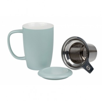 KAI 0.44 l - porcelain mug with a stainless steel strainer and lid